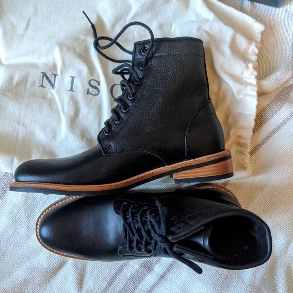 Amalia All Weather Boot - Waterproof Black Leather Brogue Boots